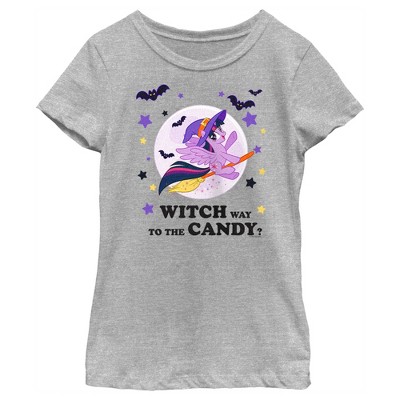 Girl's My Little Pony Halloween Twilight Sparkle Witch Candy T-Shirt