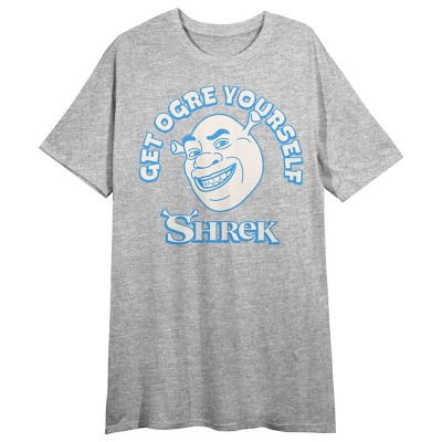 Shrek Get Ogre Yourself Women's Heather Gray Short Sleeve Sleep Shirt