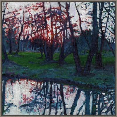 30" x 30" Last Glow on The Meadow by Helen White Framed Canvas Wall Art Print - Amanti Art: Modern Lithograph, Polystyrene Frame