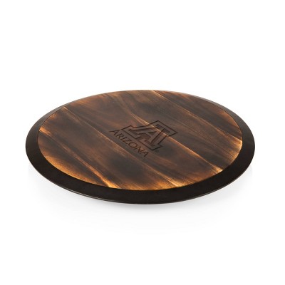 NCAA Arizona Wildcats Fire Acacia Wood Lazy Susan Serving Tray