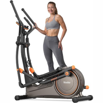Waxman Elliptical Exercise Machine for Home, Magnetic Trainer with 15.5–19IN Stride, 16 Resistance Levels, 400LB Capacity, Kinomap App Support