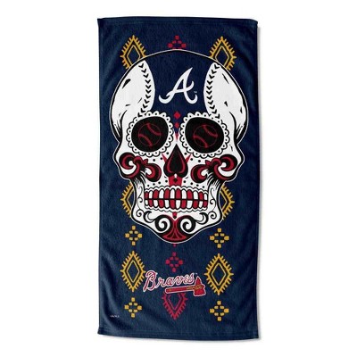 MLB Atlanta Braves Candy Skull Beach Towel, 30 x 60 inches