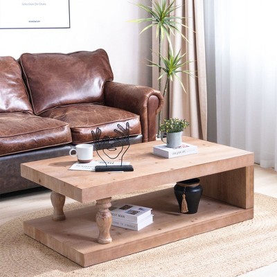 Sapphtopaz Coffee Table Home Decor Modern Rectangle Wood Dining Table with Sleek Floating Top for Living Room, Home Small Space