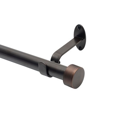 Elrene Serena 1" Window Drapery Single Curtain Rod with Contemporary Cap Finial - Elrene Home Fashions