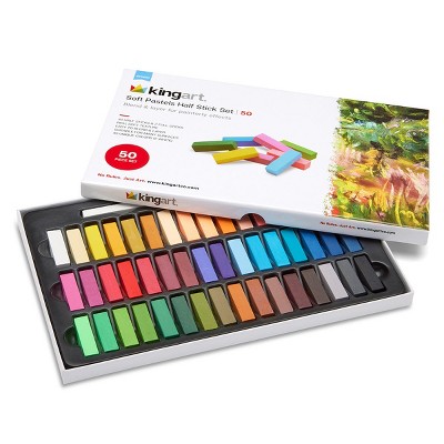 KINGART Soft Square Pastels Half Sticks 50 pc