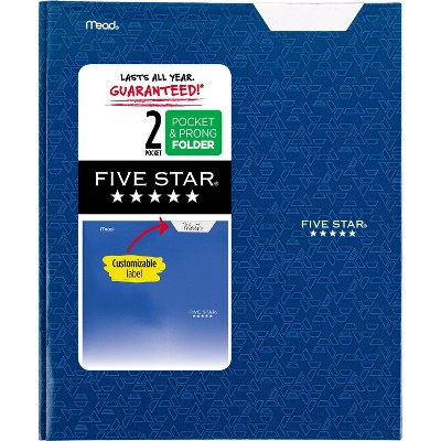 Five Star 2 Pocket Paper Folder with Prongs