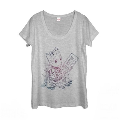 Women's Marvel Guardians of the Galaxy Vol. 2 Groot Jams Scoop Neck
