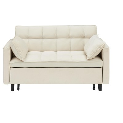 TiramisuBest 55"green velvet sofa, elegant with convenient pockets, clever interpretation of the three-in-one conversion art