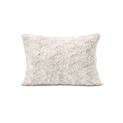 HGTV Curlicue Faux Fur Pillow Snowbound 14 x 20 inches