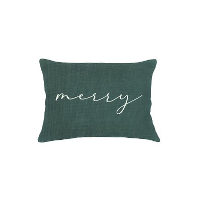 Emerald Green Merry Linen Pillow 14x20