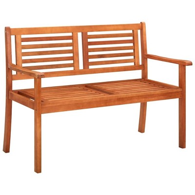 vidaXL Outdoor Patio Bench Loveseat Chair with Cushion Solid Wood Eucalyptus - Taupe 47.2"