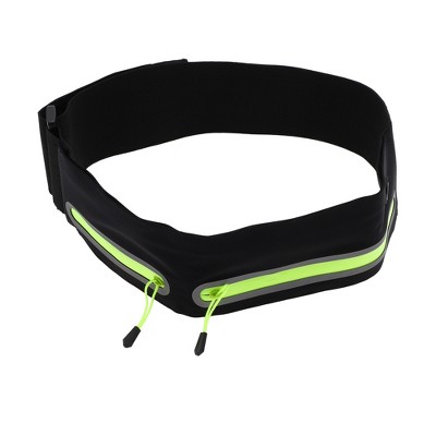 Unique Bargains Reflective Double Pocket Running Waist Pack 1 Pc