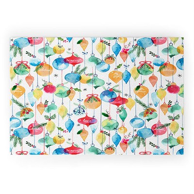 Ninola Design Christmas Baubles ords Welcome Mat - Society6