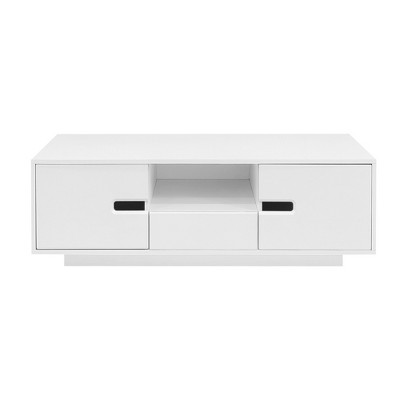 Ridstar Modern Rectangle Coffee Table with Storage Space & 16 Color LED Lights For Living Room-White