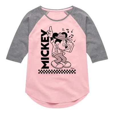 Girls' - Disney - Mickey & Friends Shirt Tail Raglan Graphic T-shirt