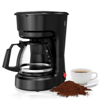Kismile 5-Cup Drip Coffee Maker, Delay Brew, Keep Warm Plate, 25oz Water Reservoir, Reusable filter, One-Touch Switch, Overheat-protection