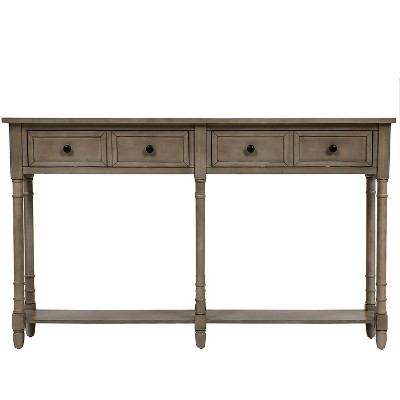 Dexmalle Console Table Sofa Table Easy Assembly with Two Storage Drawers and Bottom Shelf