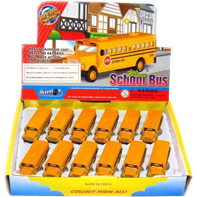 ? KiNSFUN Classic Mini School Bus 2.5 Inches Die Cast Metal Model Key Chain Box Of 12