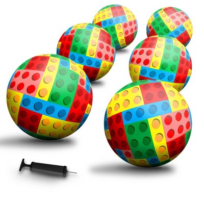New-Bounce Bouncy Balls for Kids -  8.5" Brick Print Playground Balls