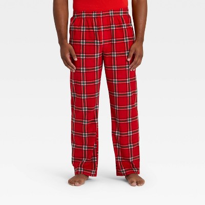 Men's Plaid Microfleece Holiday Matching Family Pajama Pants - Wondershop™ Red