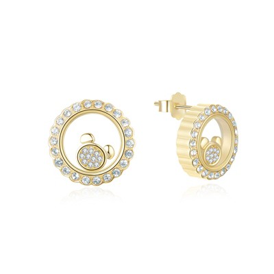 Floating CZ Bear Necklace, Ring or Earrings for Women Gold Plated Sterling Silver Ginger Lyne