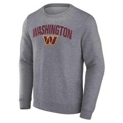 NFL Washington Commanders Men's Gray Crew Fleece Sweatshirt