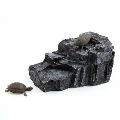 Unique Bargains Aquarium Landscape Rock Shaped Basking Ramp Tortoise Climb Stone Habitat Decor