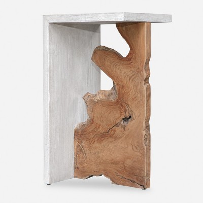 Uttermost Intersect Modern Accent Table, Brown/White