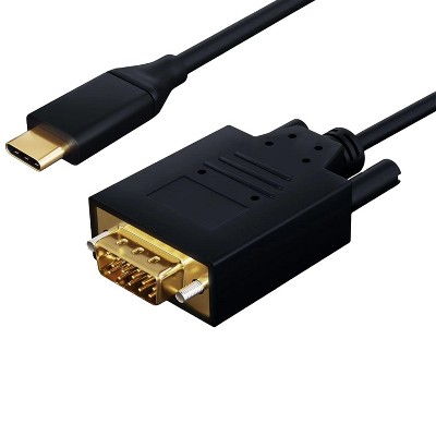 SANOXY Cables and Adapters; 10ft USB 3.1 Type C Male to VGA (1920x1200@60Hz) Male Cable, Black