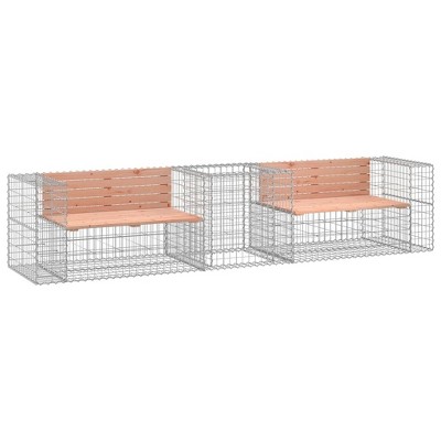 vidaXL Garden Bench With Gabion Basket Natural wood Solid Douglas wood