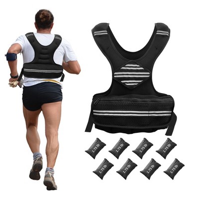 Adjustable Weighted Vest for Women Men,Weighted Walking Vest with Reflective Strips and Mesh Pockets