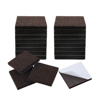 Unique Bargains Felt Self-stick Non-slip Anti-scratch Square Furniture Floor Pads 20 Pcs