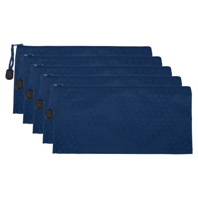 Unique Bargains Office Waterproof Oxford Cloth Zipper File Bags 5 Pcs