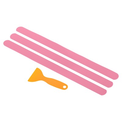 Unique Bargains Non Slip Bathtub Stickers Safety Shower Treads Adhesive Decal Square with Scraper for Stairs Shower Pink 1.25 Ft x 0.79"