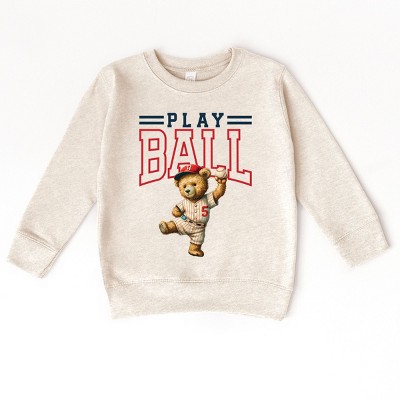 The Juniper Shop Play Ball Baseball Bear Toddler Sweatshirt