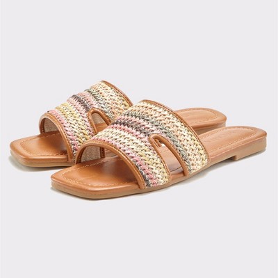 Women's Braided Raffia Sandals - LASCANA