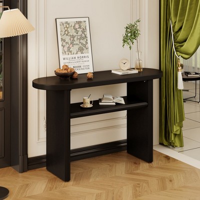 NicBex Minimalist Console Table with Rounded Edges, Narrow Entryway Table with 1 Wooden Sturdy Shelf,Foyer Tables for Entryway,Living Room,Hallway