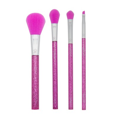 MODA Brush Neon Purple Glitter Face Makeup Brush Kit - 4pc