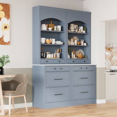 Whisen 83.7" Kitchen Pantry with 5 Drawers & Adjustable Shelf