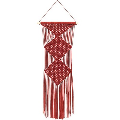 Livabliss Azra 40"H x 14"W Global Dark Red Wall Tapestries