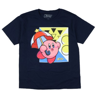 Seven Times Six Nintendo Kirby T-Shirt Big Boys' Pink Puff Ball Umbrella Design Tee