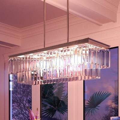 Urban Ambiance Luxury Cosmopolitan Chandelier,  11" x 33-7/8",  Antique Silver Finish, UHP2883