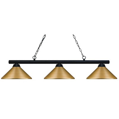 Sharp Shooter 3-Light Steel Pendant Fixture - Dimmable, 14"W x 10"H, Ideal for Game Room & Kitchen