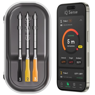 iQ Sense by CHEF iQ Smart Wireless Meat Thermometer, WiFi Unlimited Range, 5 Sensors, Ultra-Thin Probes