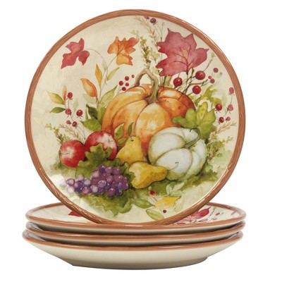 Certified International Set of 4 Harvest Blessings Dinner Plates