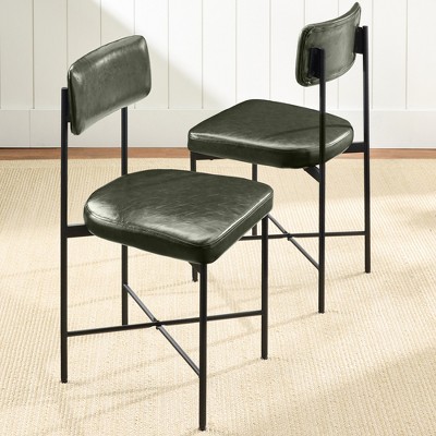 Best Choice Products Faux Leather Dining Chair Set of 2, Standard Height w/ Metal Frame