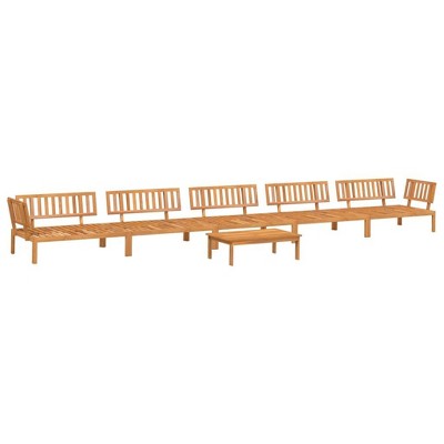 vidaXL Patio Pallet Sofa Set - 6-Piece Acacia Wood Lounge - Modular Outdoor Garden/Patio Furniture - Brown Finish