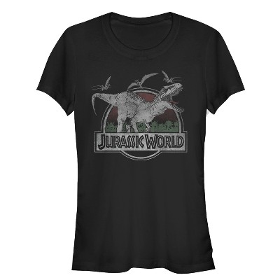 Juniors Womens Jurassic World T. Rex and Pterodactyls T-Shirt