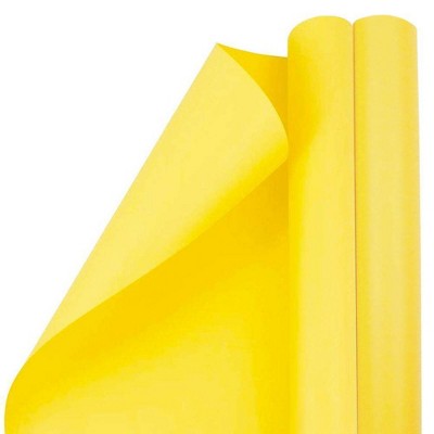 JAM PAPER Yellow Matte Gift Wrapping Paper Rolls - 2 packs of 25 Sq. Ft.: Solid Paper for All Occasions, Love & Romance