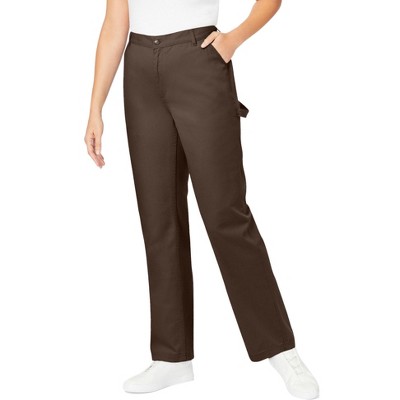 Woman Within Back-Elastic All-Cotton Denim Carpenter Jeans